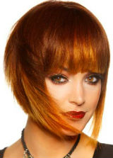 Red with Copper combination Short Hairstyle