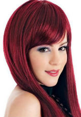 Straight Red Hairstyle with Bang